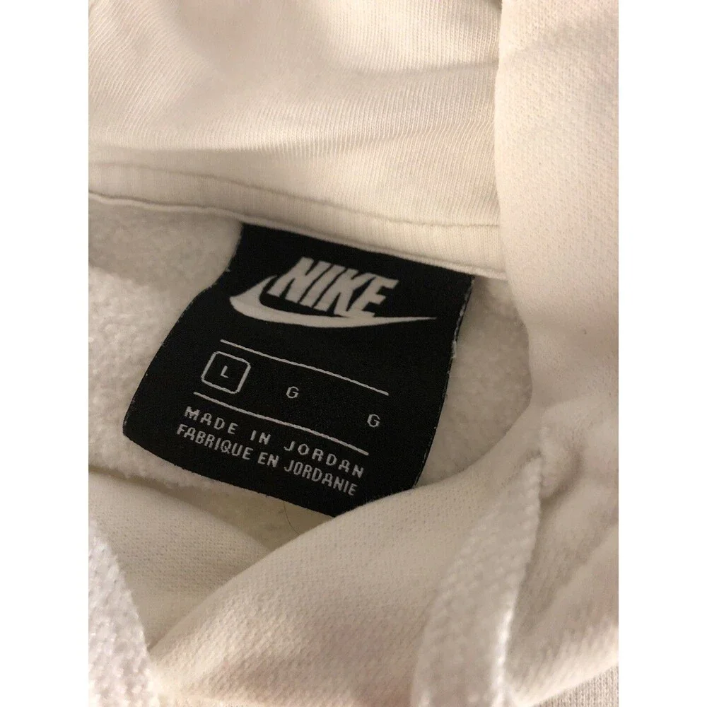 Vintage Nike Hoodie Spellout Swoosh White with Black Swoosh Black Tag Large